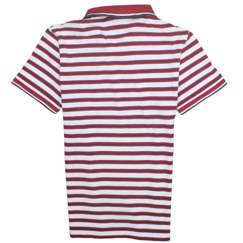 Lacoste Men’s Red White Striped Regular Fit Cotton Polo Shirt M
