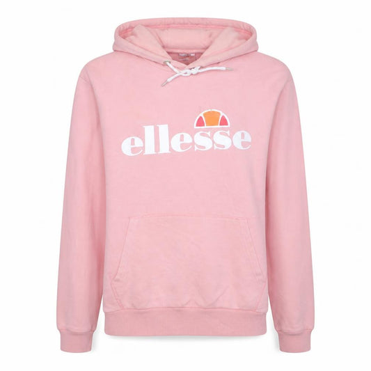 Front view of Ellesse women’s pink hoodie uk 12 cotton blend long sleeve pullover