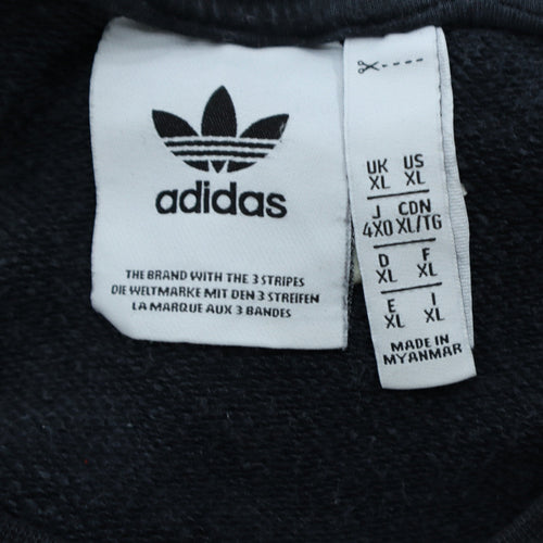 Adidas Men’s Black XL Pullover Sweatshirt Crew Neck Fleece
