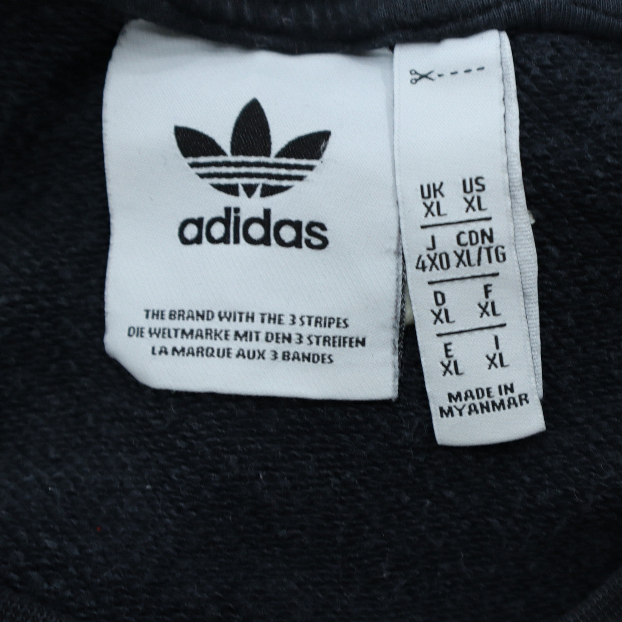 Adidas Men’s Black XL Pullover Sweatshirt Crew Neck Fleece