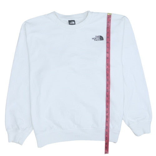 The North Face Womens White Small Crew Neck Pullover Sweatshirt