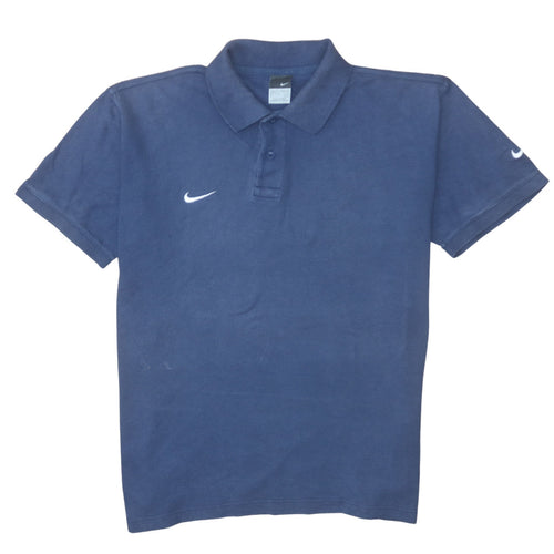 Nike Men's Blue Regular Fit Cotton Polo Shirt XL