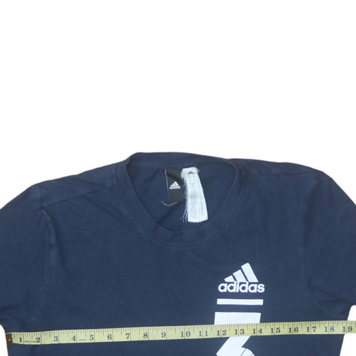 Adidas Men's Blue Graphic Logo Sports T-Shirt Size S