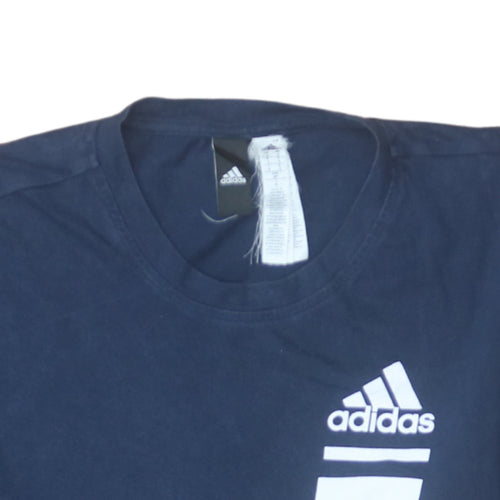 Adidas Men's Blue Graphic Logo Sports T-Shirt Size S