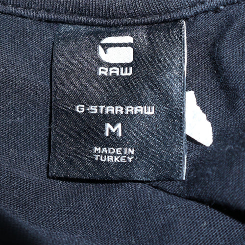 G-Star RAW Men's Black Slim Fit Graphic Logo T-Shirt Size M