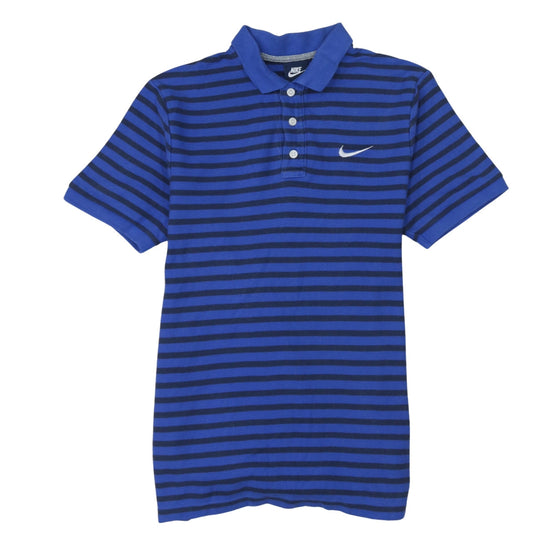 Nike Men's Blue Striped Short Sleeve Polo Shirt Size M