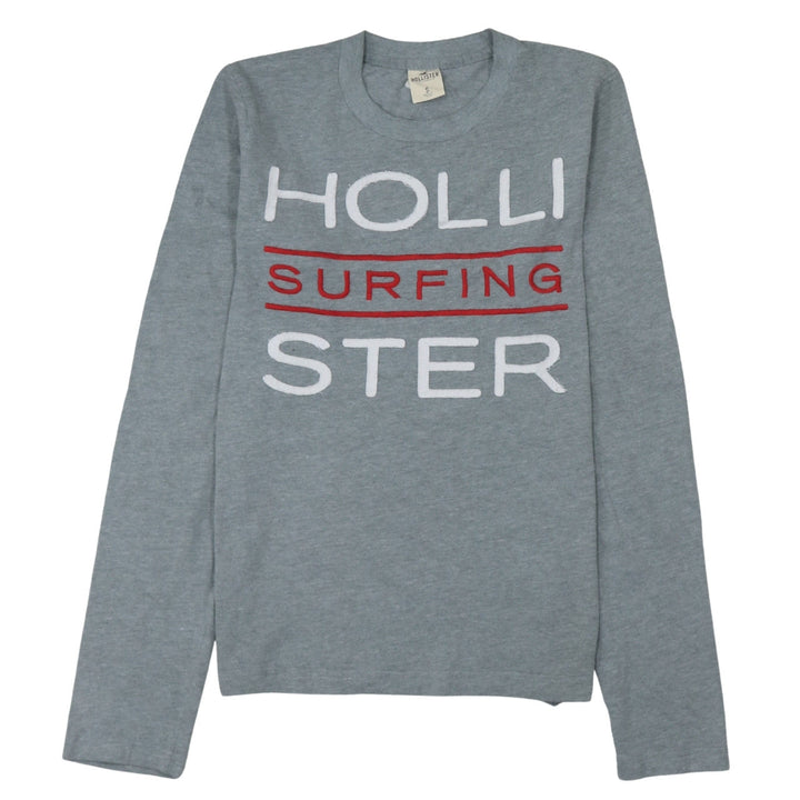 Hollister Men’s Grey Surfing Graphic Long Sleeve Top Size S