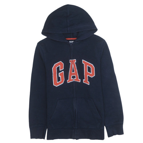 GAP Boys Blue Full Zip Fleece Hoodie 14-15 Years Logo Front Sweatshirt