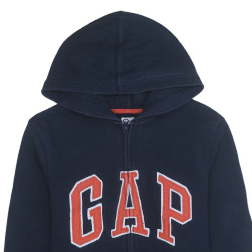 GAP Boys Blue Full Zip Fleece Hoodie 14-15 Years Logo Front Sweatshirt