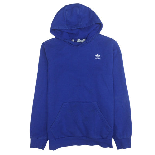 Adidas Boys Blue Pullover Hoodie XL 15-16 Years Cotton Blend Fleece