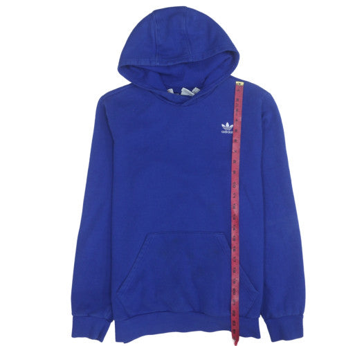 Adidas Boys Blue Pullover Hoodie XL 15-16 Years Cotton Blend Fleece