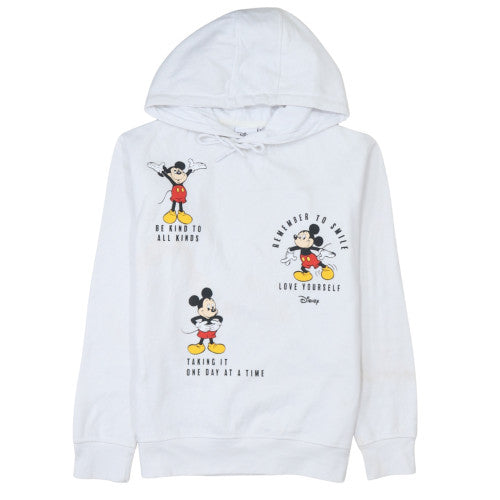 Disney Primark Women White Mickey Mouse Pullover Hoodie Size 2XS