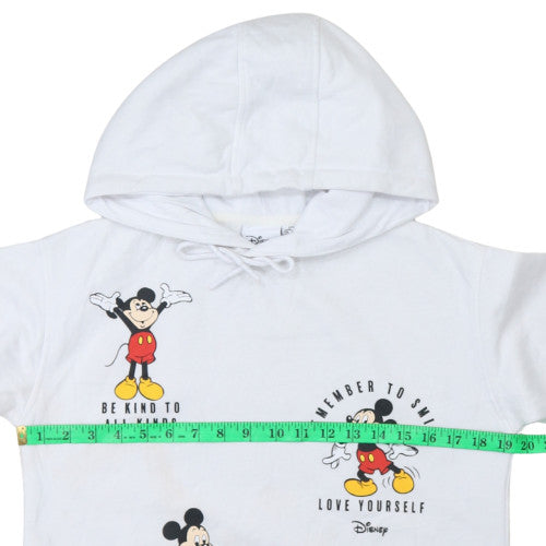 Disney Primark Women White Mickey Mouse Pullover Hoodie Size 2XS