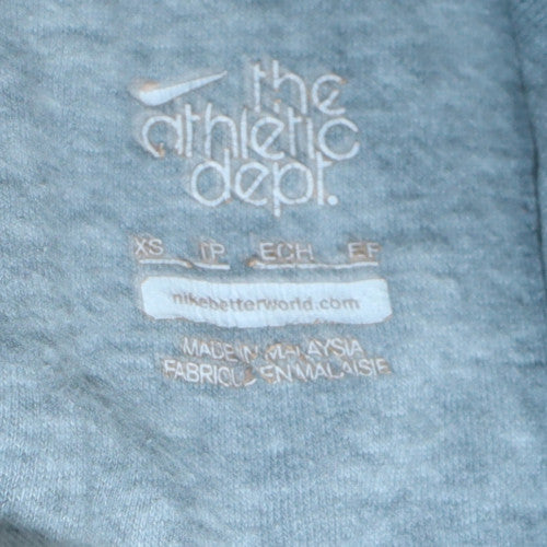Nike Women Grey Full Zip Hoodie XS Athletic Dept Cotton Blend