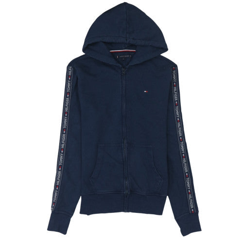 Tommy Hilfiger Mens Blue Full Zip Hoodie M Logo Cotton Sweatshirt