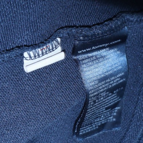 Tommy Hilfiger Mens Blue Full Zip Hoodie M Logo Cotton Sweatshirt