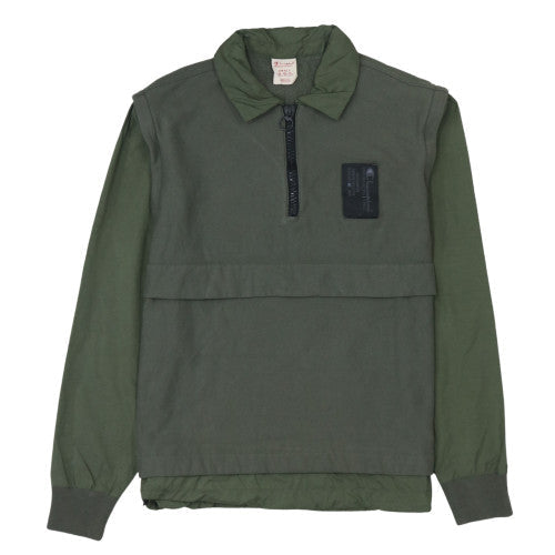 Champion Men's Green Small 1/2 Zip Collared Sweatshirt