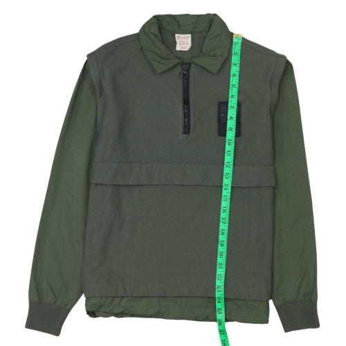 Champion Men's Green Small 1/2 Zip Collared Sweatshirt