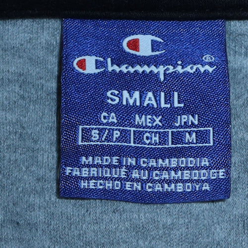 Champion Men's Black & Grey 1/2 Zip Hoodie Small Pullover Style