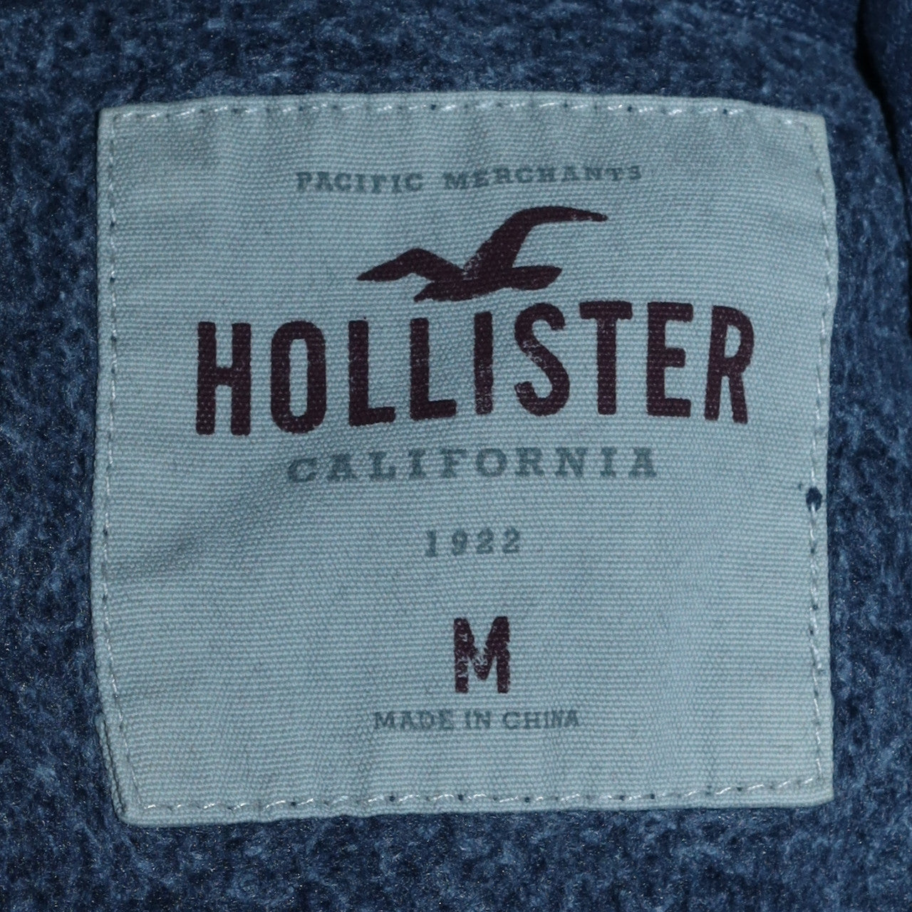 Hollister Men’s Blue Pullover Hoodie Medium Logo Classic Fit
