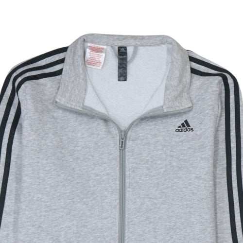 Adidas Boys Grey Track Jacket 15-16 Years Full Zip Lightweight Activewear