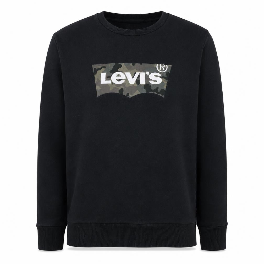 Front view of Levi's Men's Black Logo Pullover Sweatshirt, size S