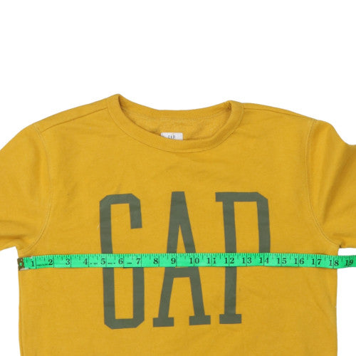 GAP Boys Yellow Crew Neck Pullover Sweatshirt XL 12-13 Years Cotton Blend
