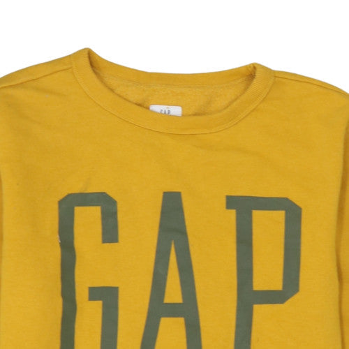 GAP Boys Yellow Crew Neck Pullover Sweatshirt XL 12-13 Years Cotton Blend