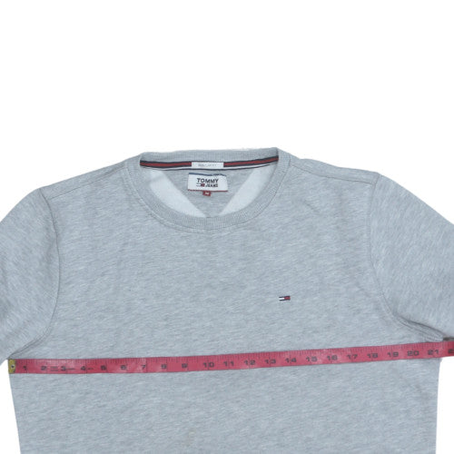 Tommy Jeans Men's Grey Regular Fit Pullover Sweatshirt M