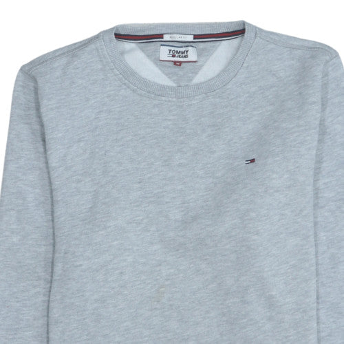 Tommy Jeans Men's Grey Regular Fit Pullover Sweatshirt M