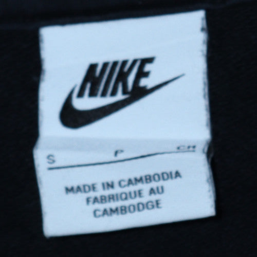 Nike Women's Black Pullover Hoodie Size S Cotton Blend Logo Sweatshirt