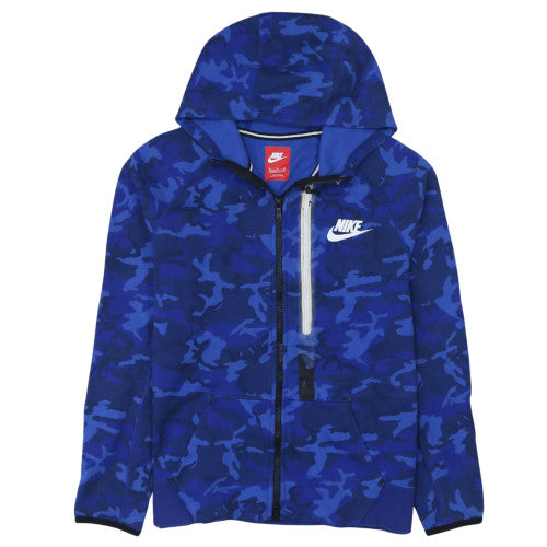 Nike Boys Blue Camo Full Zip Hoodie XL (13-15 Years) - Fleece Sweatshirt