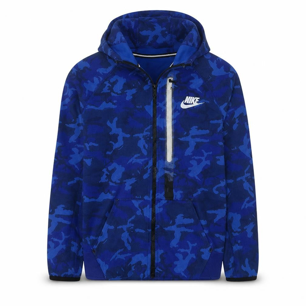 Nike Boys Blue Camo Full Zip Hoodie XL (13-15 Years) - Fleece Sweatshirt