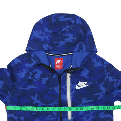 Nike Boys Blue Camo Full Zip Hoodie XL (13-15 Years) - Fleece Sweatshirt