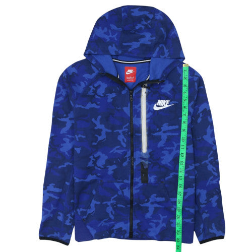 Nike Boys Blue Camo Full Zip Hoodie XL (13-15 Years) - Fleece Sweatshirt