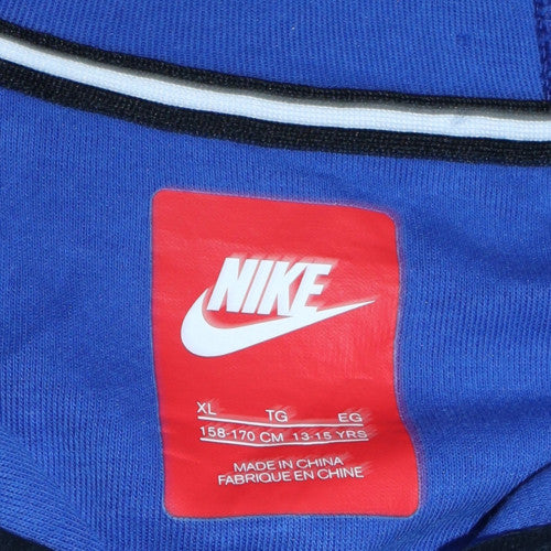 Nike Boys Blue Camo Full Zip Hoodie XL (13-15 Years) - Fleece Sweatshirt