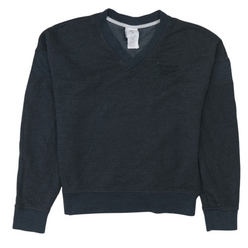 Reebok Women’s Black V-Neck Pullover Sweatshirt Size S
