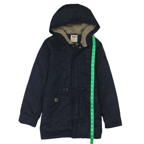 Levi's Womens Blue Hooded Parka Jacket Size 12 Lined Winter Coat