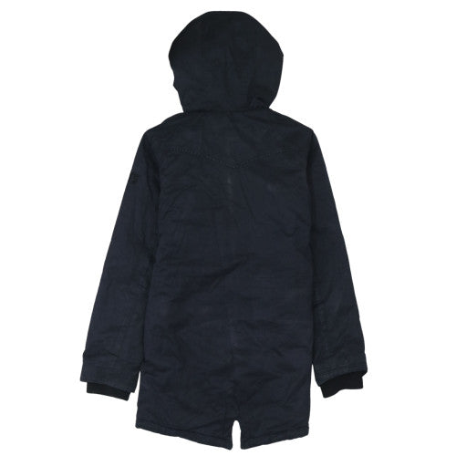 Levi's Womens Blue Hooded Parka Jacket Size 12 Lined Winter Coat