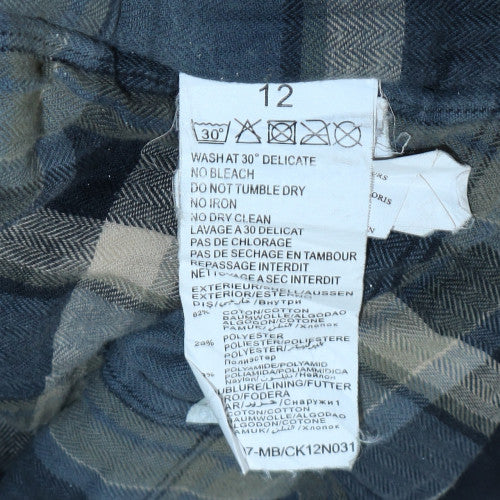 Levi's Womens Blue Hooded Parka Jacket Size 12 Lined Winter Coat