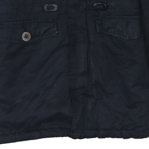 Levi's Womens Blue Hooded Parka Jacket Size 12 Lined Winter Coat