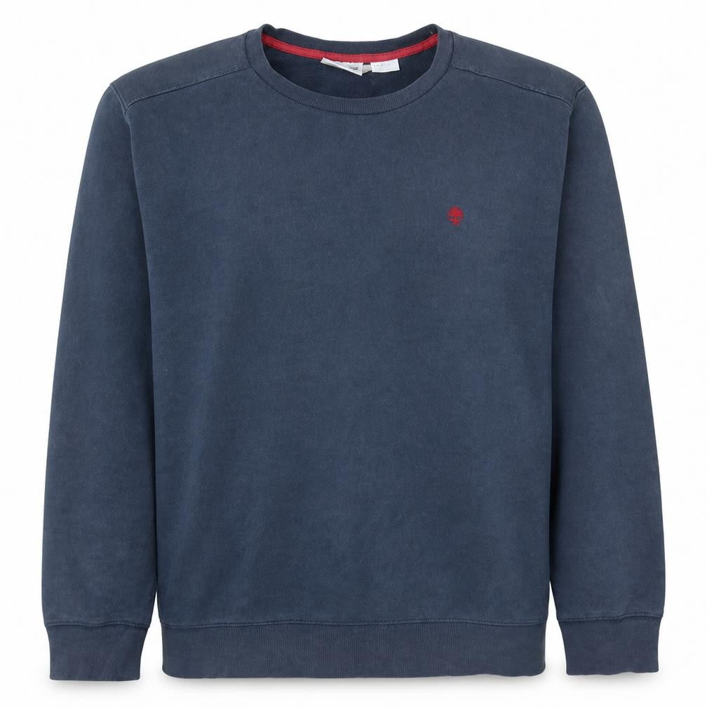 Front view of Timberland Men's Blue XL Pullover Crew Neck Cotton Sweatshirt