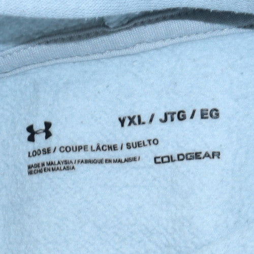 Under Armour Boys Blue XL Pullover Fleece Hoodie ColdGear