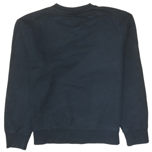 Adidas Mens Black Small Crew Neck Pullover Sweatshirt Cotton Blend