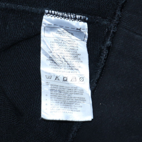 Adidas Mens Black Small Crew Neck Pullover Sweatshirt Cotton Blend