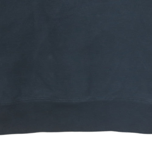 Adidas Mens Black Small Crew Neck Pullover Sweatshirt Cotton Blend