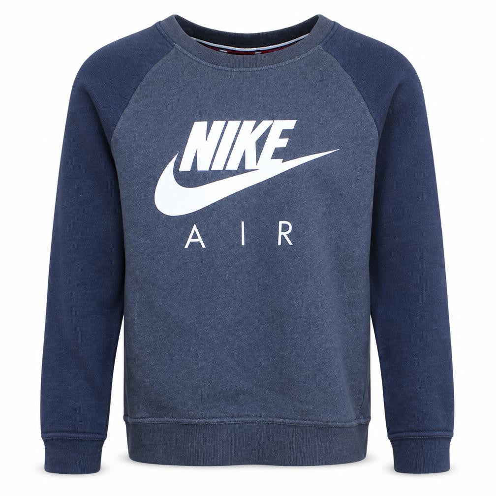 Front view of Nike Men's Blue XS Pullover Crew Neck Sweatshirt Graphic Print