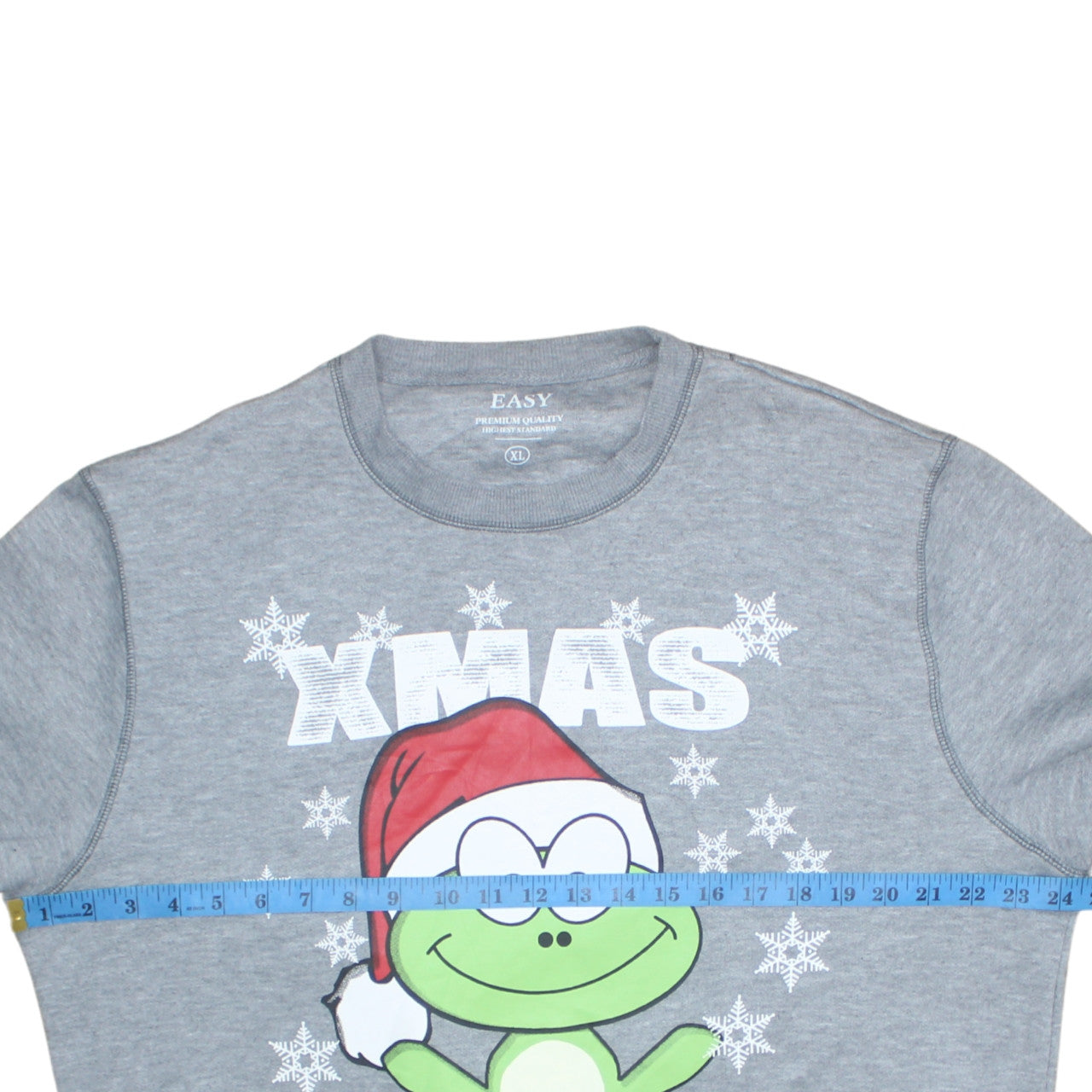 Easy Mens Grey XL Christmas Frog Sweatshirt Pullover Jumper