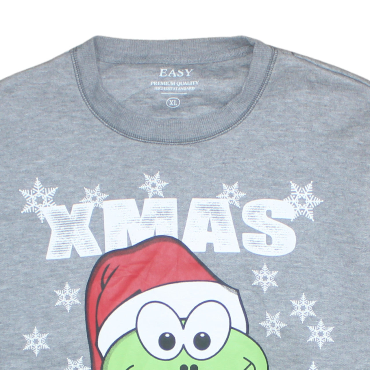 Easy Mens Grey XL Christmas Frog Sweatshirt Pullover Jumper