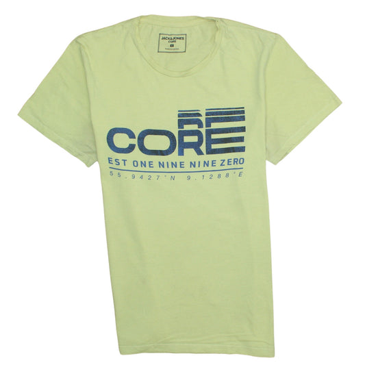 Jack & Jones Core Men’s Yellow Graphic Print Cotton T-Shirt Size S